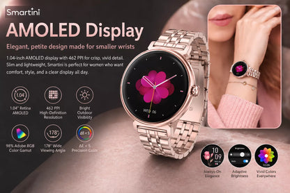 Smartini Mini Smart Watch for Women — AMOLED Display • Health & Fitness Tracker