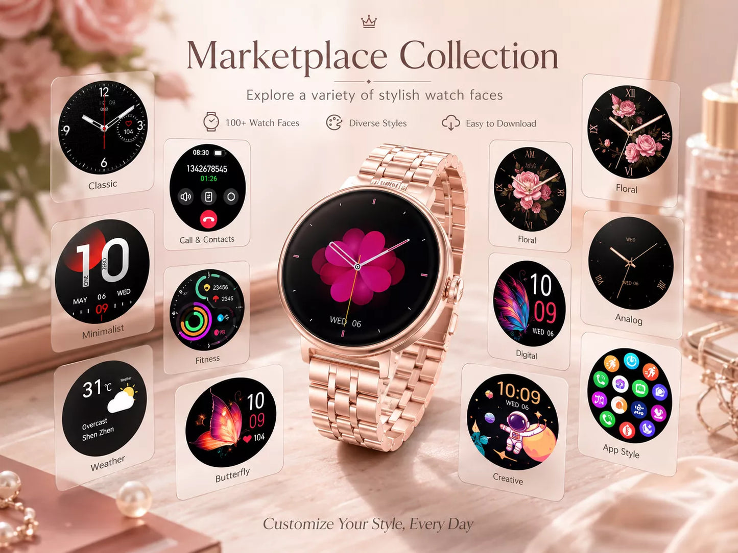 Smartini Mini Smart Watch for Women — AMOLED Display • Health & Fitness Tracker