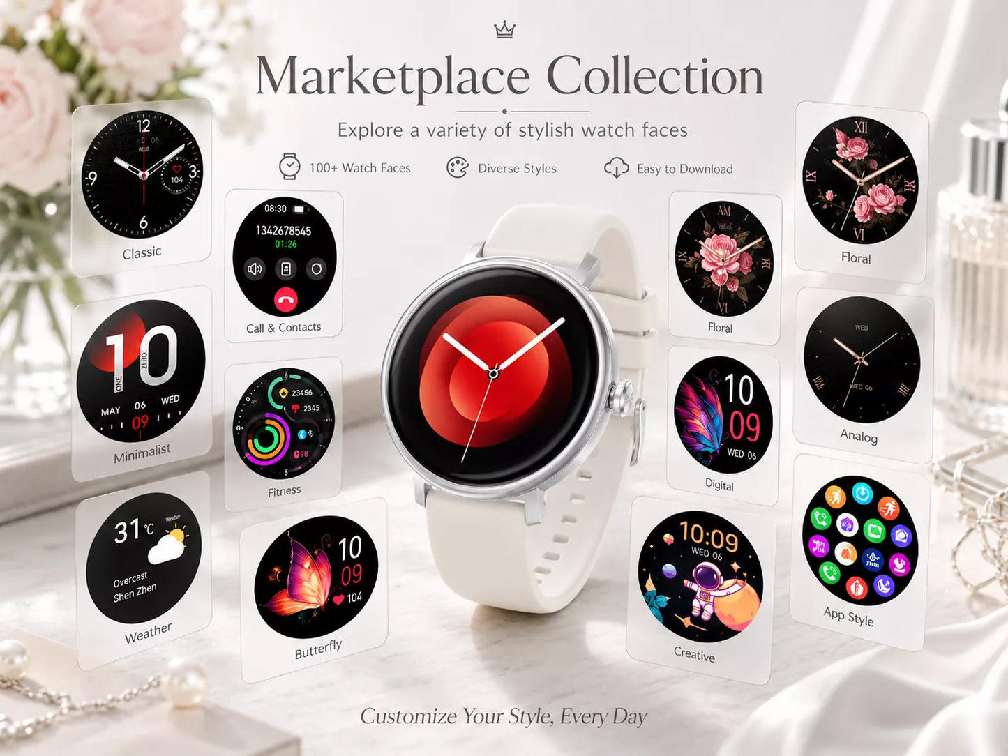 Smartini Mini Smart Watch for Women — AMOLED Display • Health & Fitness Tracker