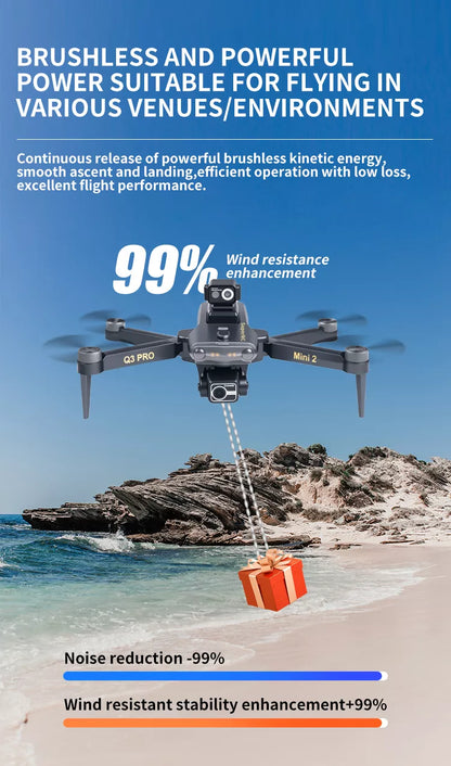 Vortex Q3 Mini 2 4K Drone | 7.8″ HD Screen, 3-Axis Gimbal & GPS