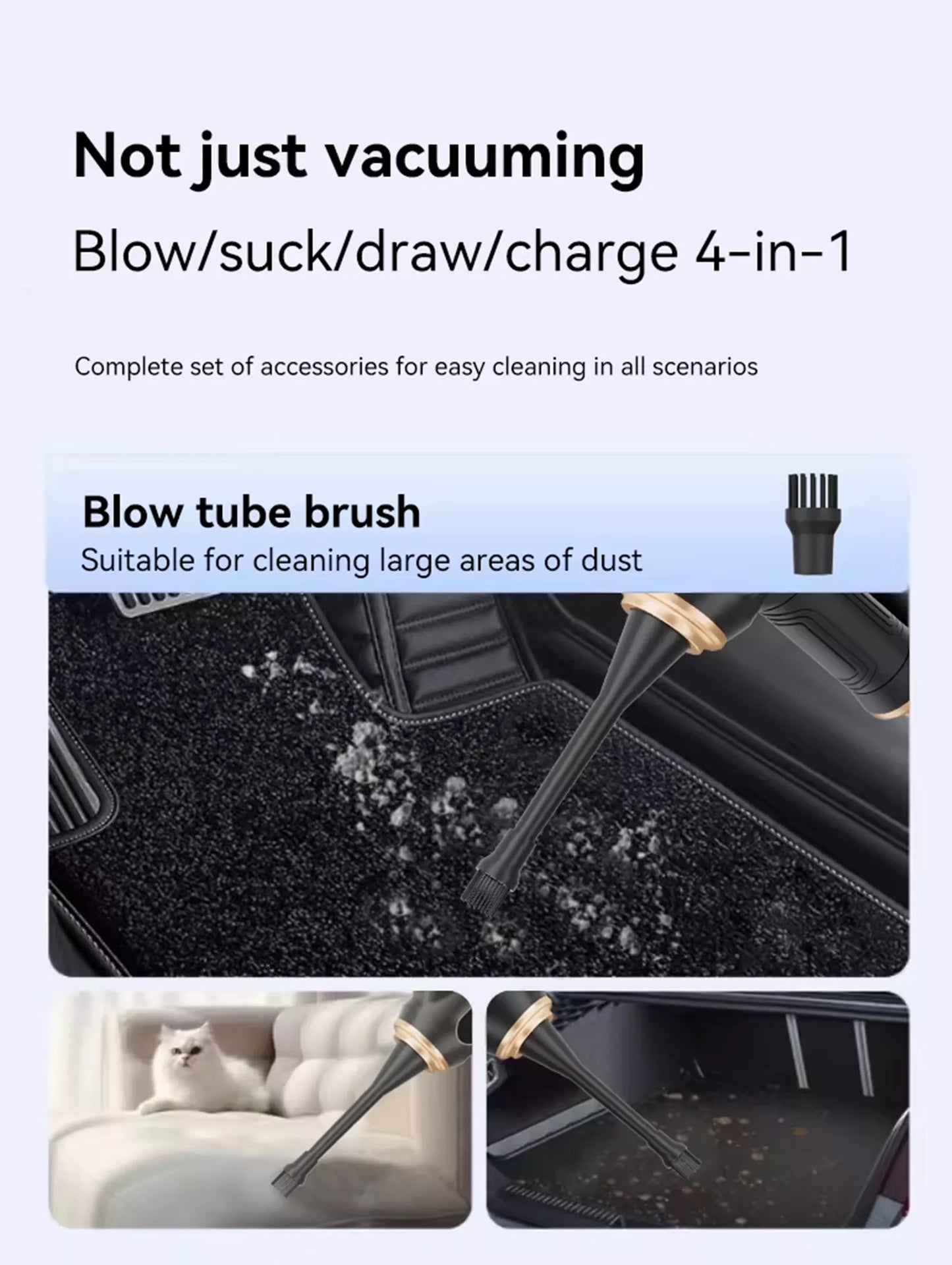 X88 Portable Cordless Vacuum Cleaner – 12000Pa 3-in-1 Handheld Vacuum & Blower