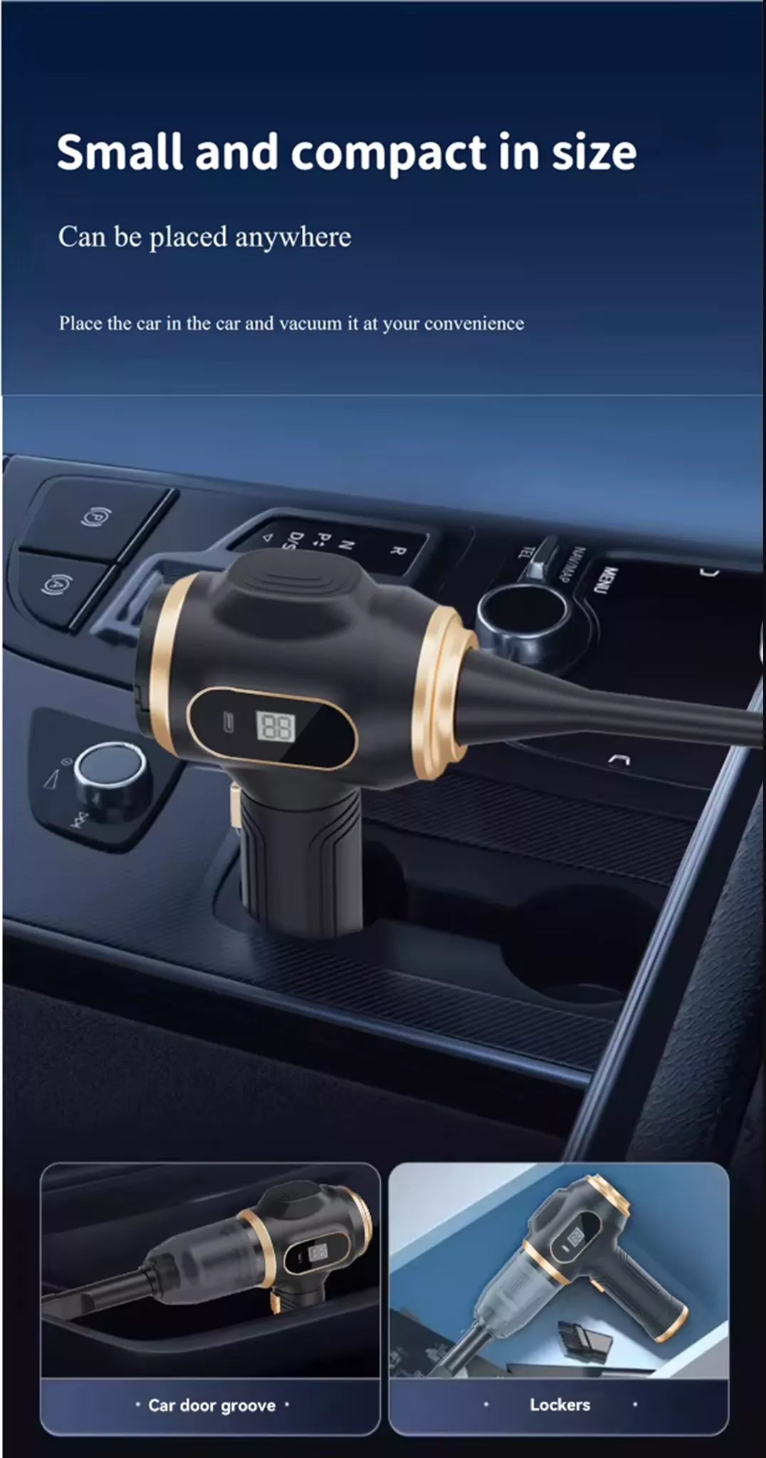 X88 Portable Cordless Vacuum Cleaner – 12000Pa 3-in-1 Handheld Vacuum & Blower