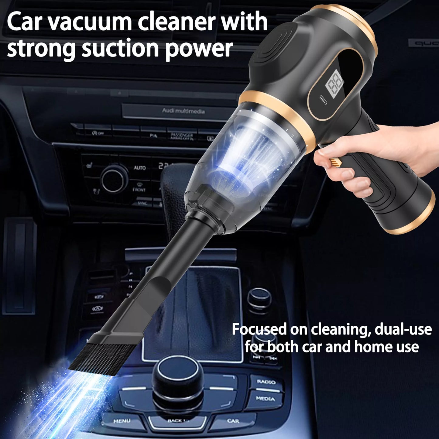 X88 Portable Cordless Vacuum Cleaner – 12000Pa 3-in-1 Handheld Vacuum & Blower