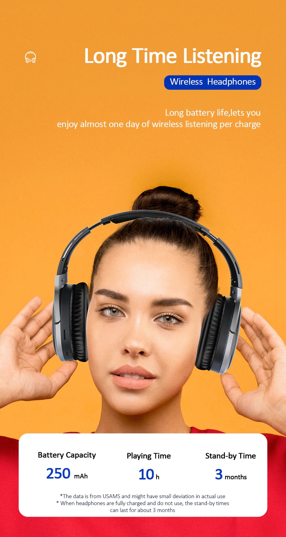 USAMS-YN001 Bluetooth Headphone - ISPEKTRUM Wireless Headphones
