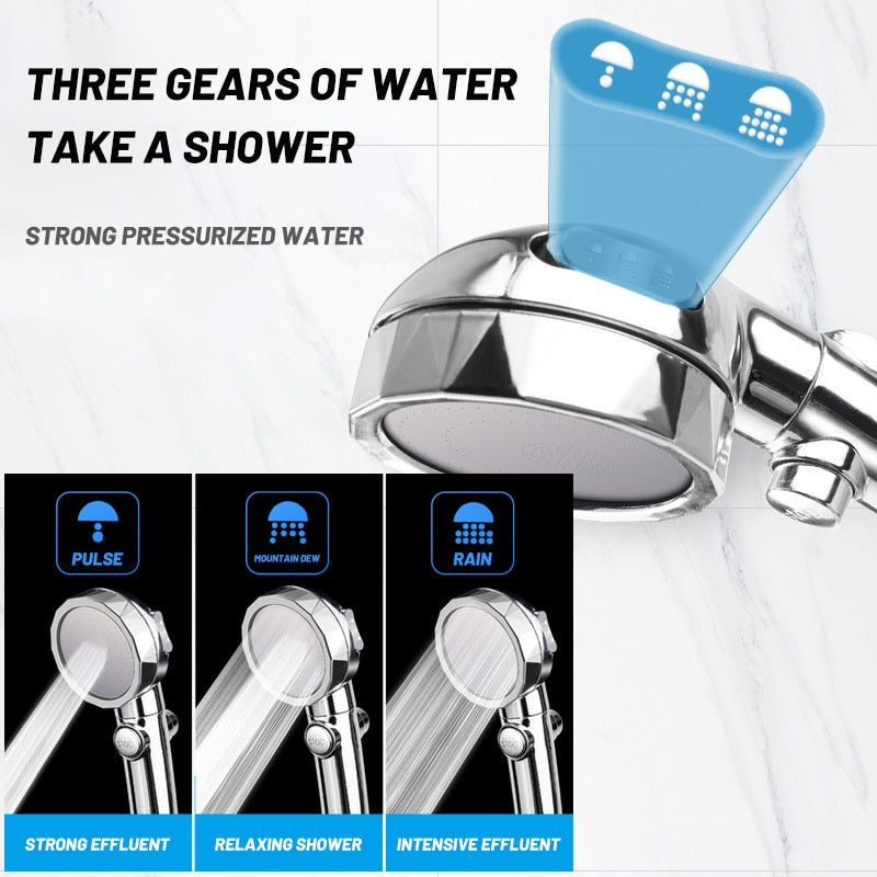 Water Saving High Pressure Shower Head Hand Hold Round Bathroom Accessory Chrome ABS Shower Heads - ISPEKTRUM Home & Garden