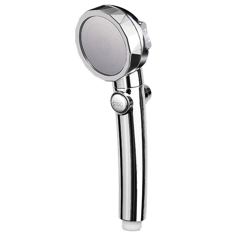 Water Saving High Pressure Shower Head Hand Hold Round Bathroom Accessory Chrome ABS Shower Heads - ISPEKTRUM Home & Garden