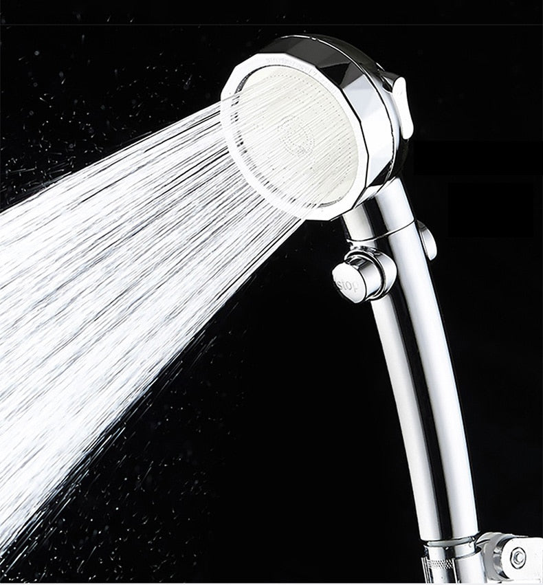 Water Saving High Pressure Shower Head Hand Hold Round Bathroom Accessory Chrome ABS Shower Heads - ISPEKTRUM Home & Garden